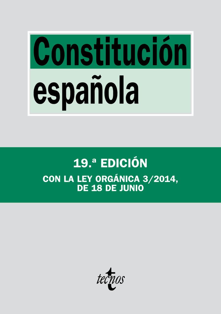 CONSTITUCIÓN ESPAÑOLA | 9788430962464 | EDITORIAL TECNOS | Llibreria La Font de Mimir - Llibreria online Barcelona - Comprar llibres català i castellà