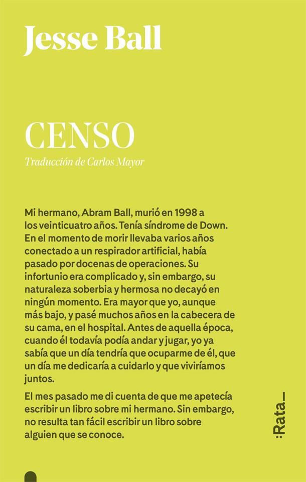 CENSO | 9788416738304 | JESSE/BALL | Llibreria La Font de Mimir - Llibreria online Barcelona - Comprar llibres català i castellà