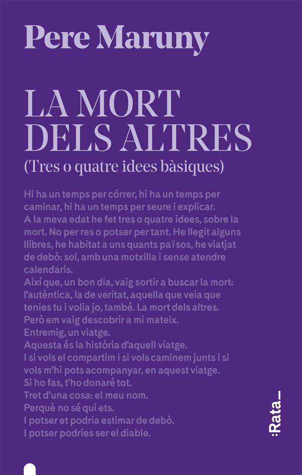 LA MORT DELS ALTRES | 9788416738618 | MARUNY, PERE | Llibreria La Font de Mimir - Llibreria online Barcelona - Comprar llibres català i castellà