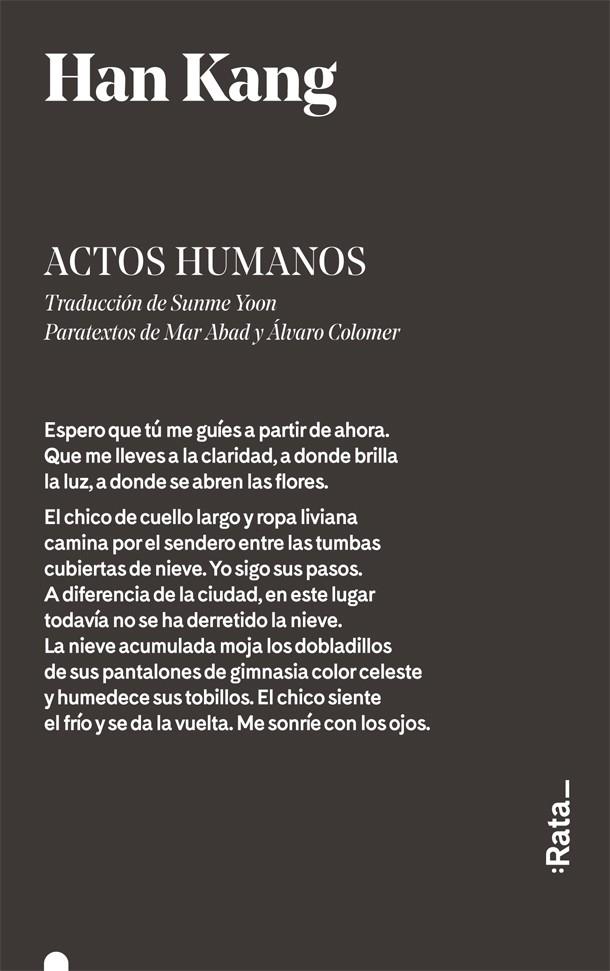 ACTOS HUMANOS | 9788416738342 | HAN KANG | Llibreria La Font de Mimir - Llibreria online Barcelona - Comprar llibres català i castellà