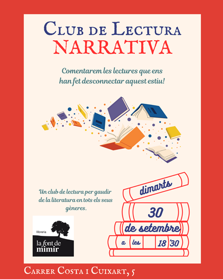 CLUB DE LECTURA NARRATIVA | Llibreria La Font de Mimir - Llibreria online Barcelona - Comprar llibres català i castellà