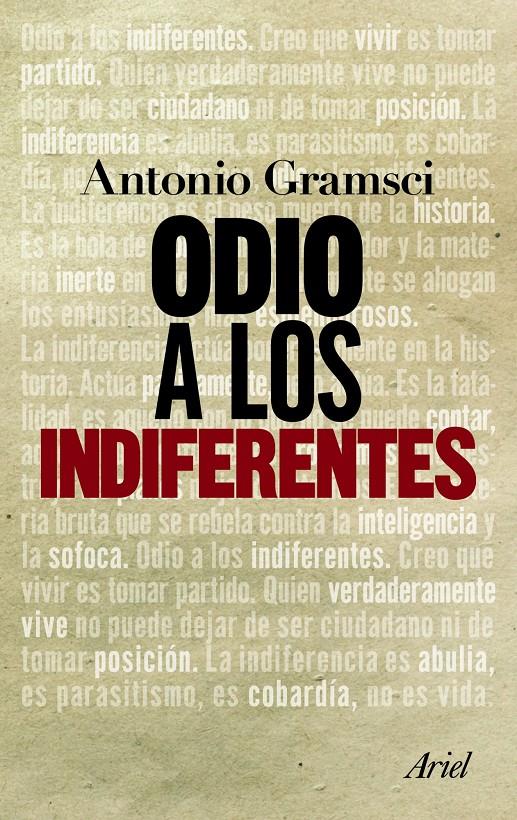 ODIO A LOS INDIFERENTES | 9788434413603 | ANTONIO GRAMSCI | Llibreria La Font de Mimir - Llibreria online Barcelona - Comprar llibres català i castellà