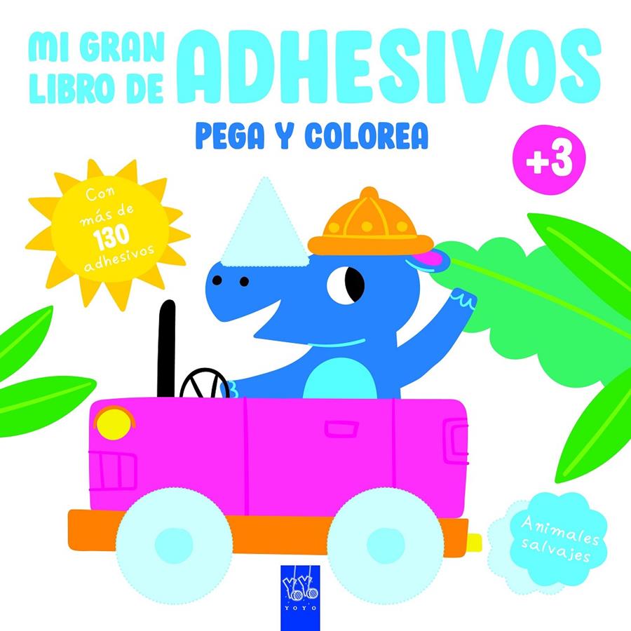 MI GRAN LIBRO DE ADHESIVOS PEGA Y COLOREA. ANIMALES SALVAJES | 9788408234623 | YOYO | Llibreria La Font de Mimir - Llibreria online Barcelona - Comprar llibres català i castellà