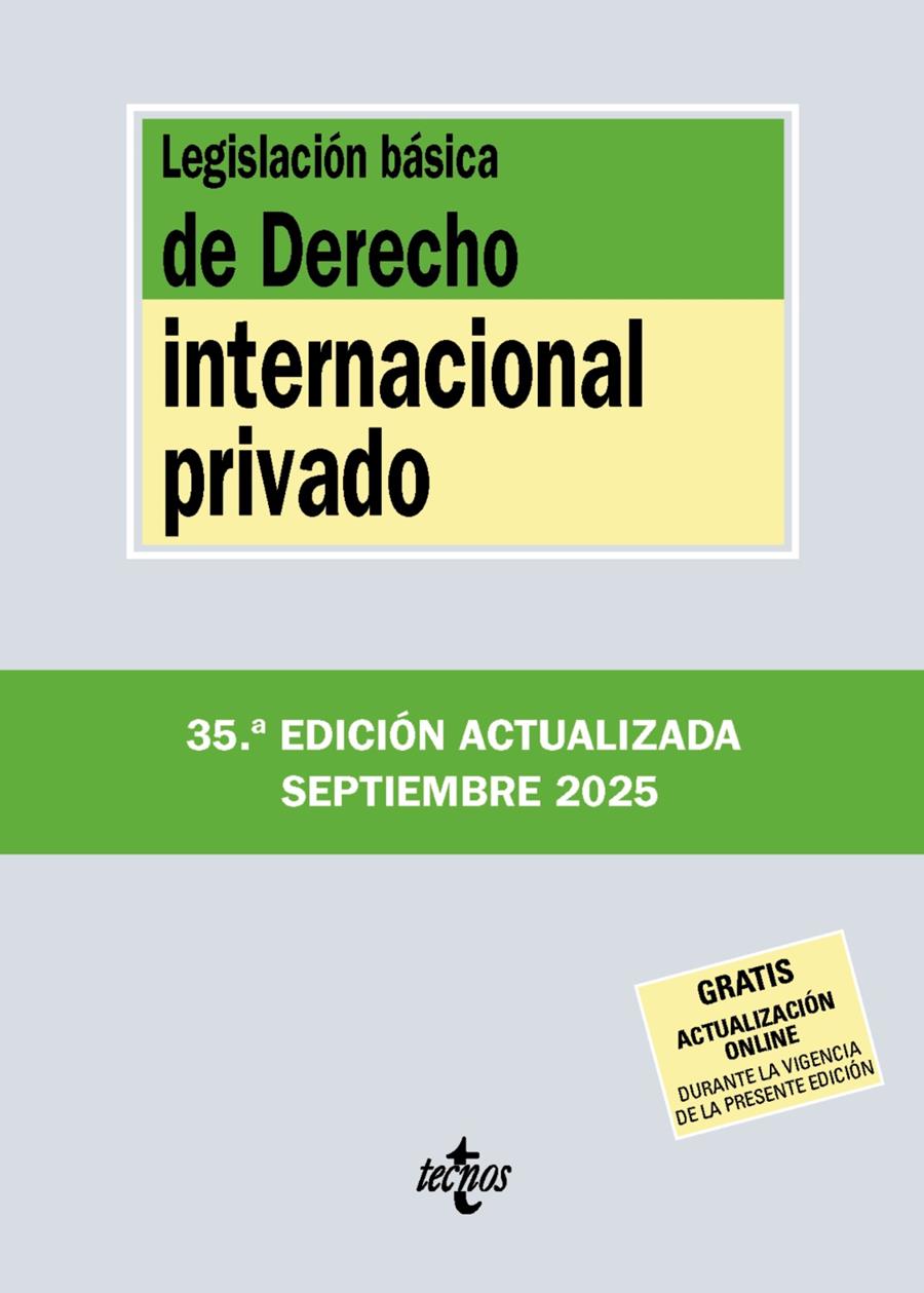 LEGISLACIÓN BÁSICA DE DERECHO INTERNACIONAL PRIVADO | 9788430993031 | EDITORIAL TECNOS | Llibreria La Font de Mimir - Llibreria online Barcelona - Comprar llibres català i castellà