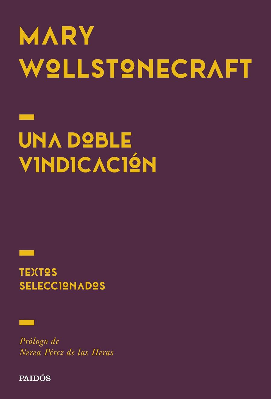 UNA DOBLE VINDICACIÓN | 9788449345791 | WOLLSTONECRAFT, MARY | Llibreria La Font de Mimir - Llibreria online Barcelona - Comprar llibres català i castellà