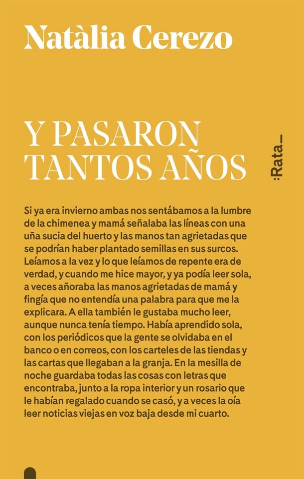 Y PASARON TANTOS AÑOS | 9788416738052 | CEREZO, NATÀLIA | Llibreria La Font de Mimir - Llibreria online Barcelona - Comprar llibres català i castellà